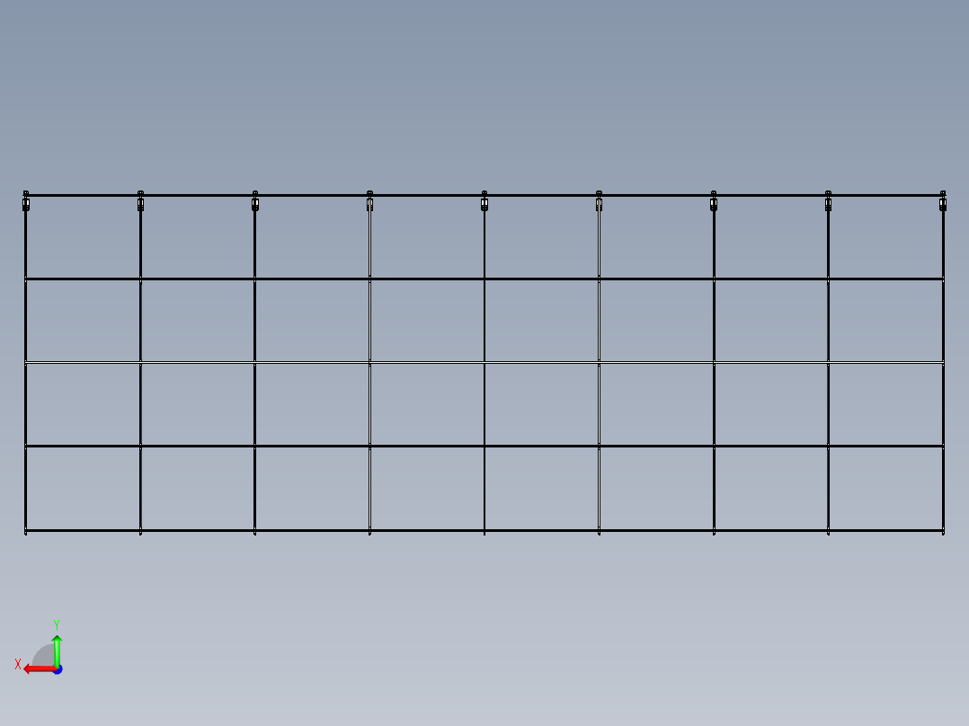 钢结构停车棚--inventor STP后视图