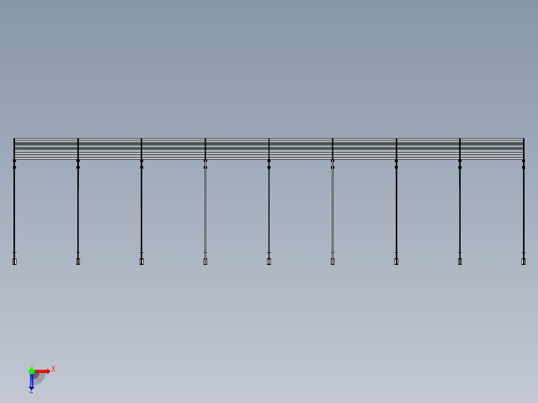 钢结构停车棚--inventor STP俯视图