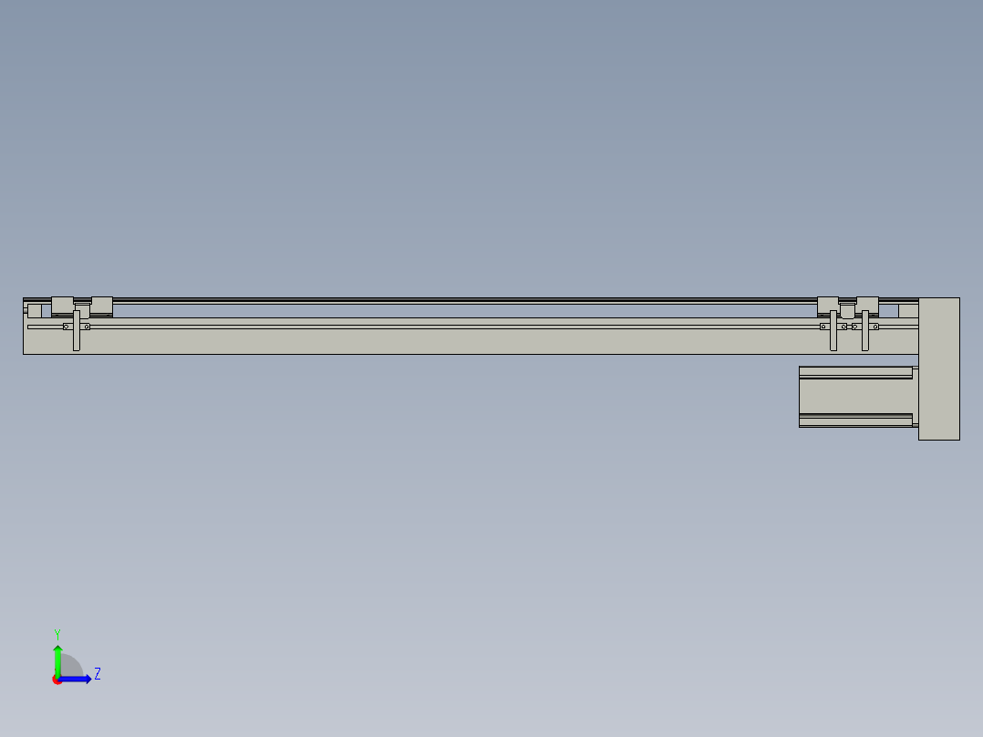 直线模组LHA6-S750-D-200W(16丝杆)设计图纸左视图