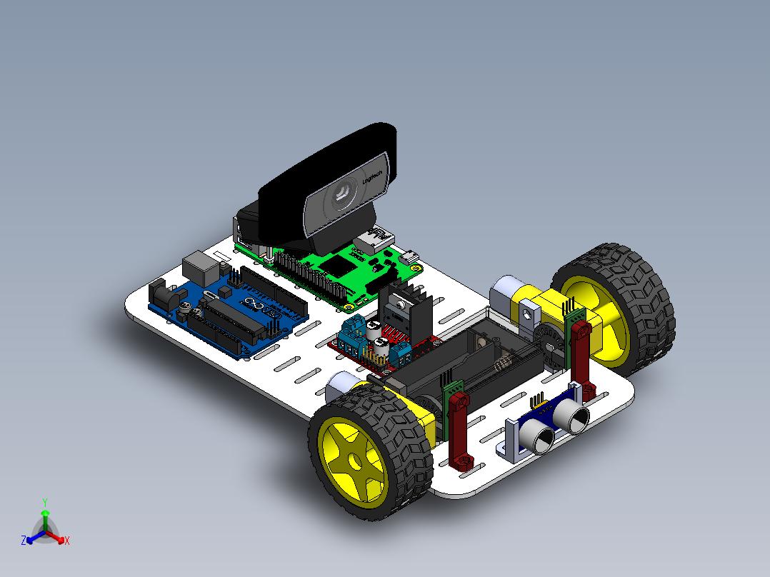 带摄像头的编程小车sw23可编辑正等轴测图