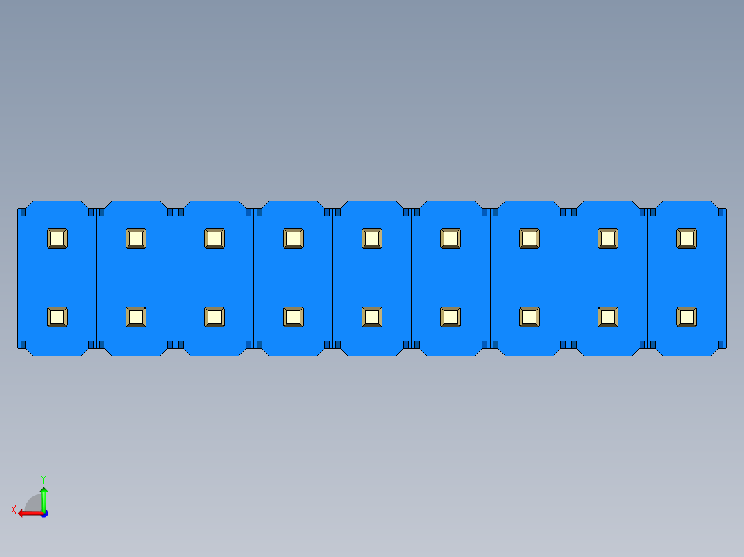 彩色公头100mil（2.54mm）系列-DS1021_blue_2x09p_100mil_Type43_rev1.0后视图