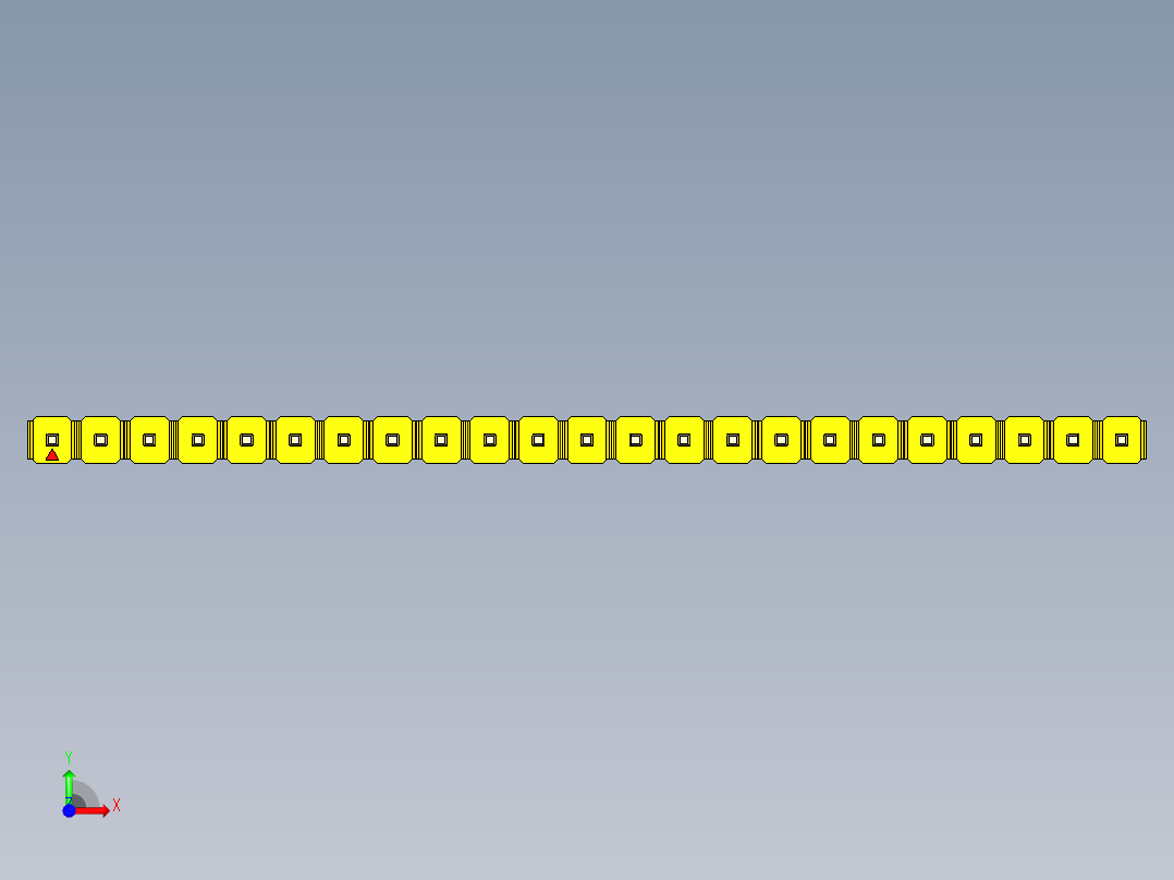 彩色公头100mil（2.54mm）系列-DS1021_yellow_1x23p_100mil_Type5_rev1.0前视图