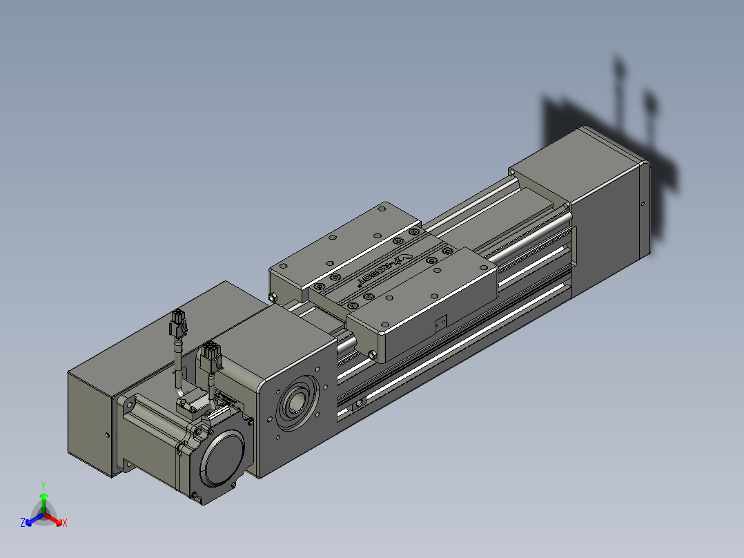 威洛博直线电机模组EB8-L100-S100-BR-P75-MS3正等轴测图
