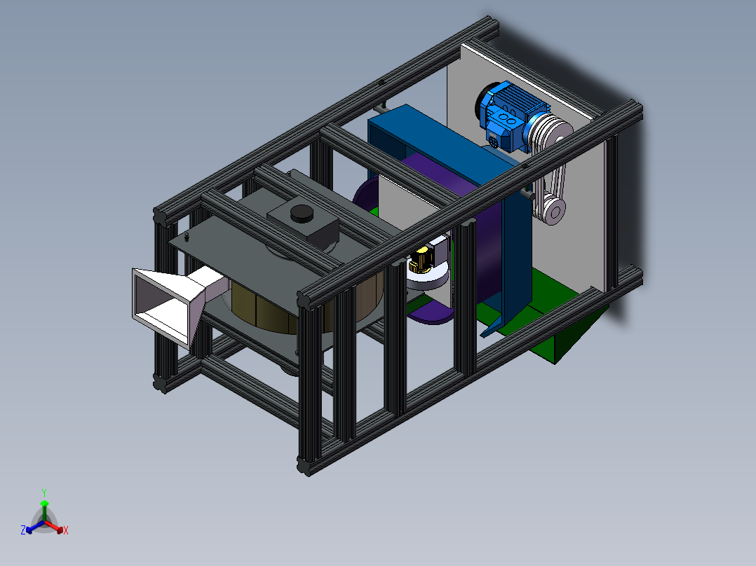 大蒜剥皮机(3)正等轴测图