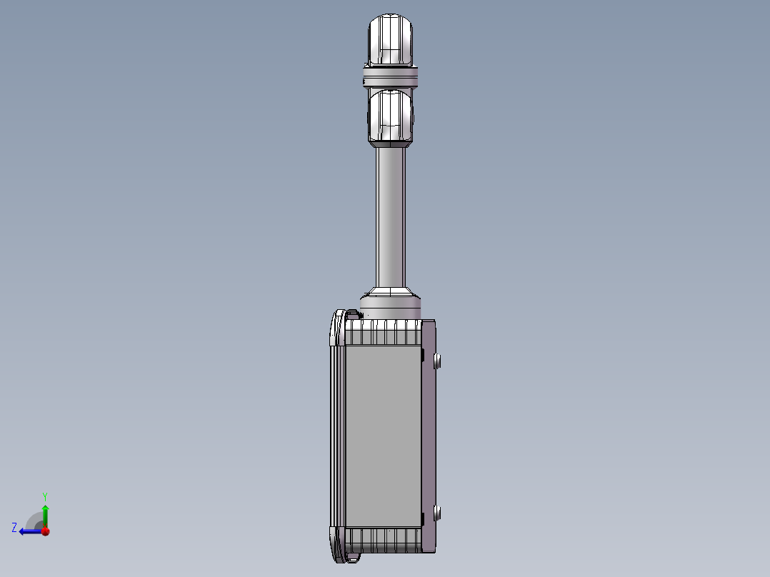 向下锤子墙座+转角+转角+箱体连接器+控制箱右视图
