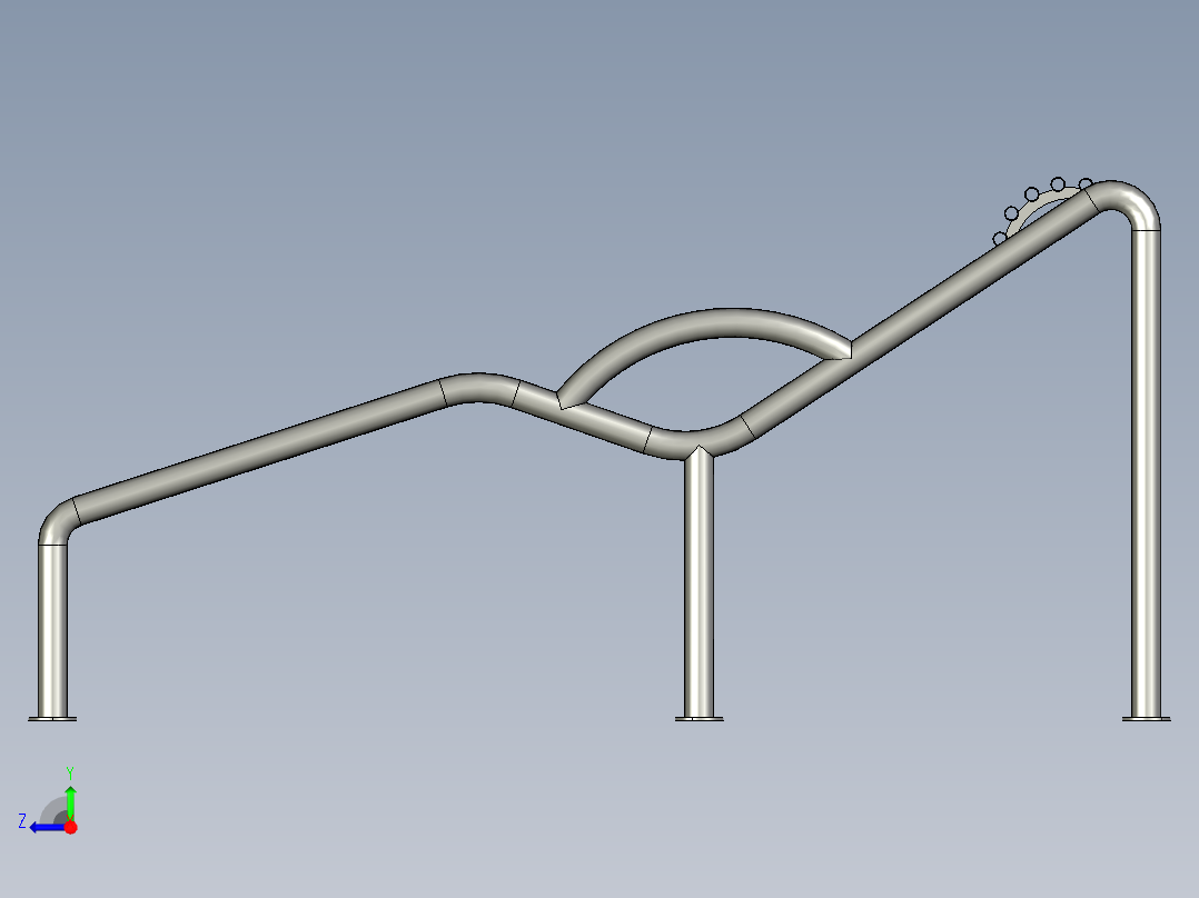 不锈钢躺椅右视图