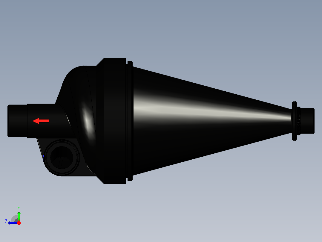 水力旋流器沉砂分离器1英寸BSPM塑料右视图