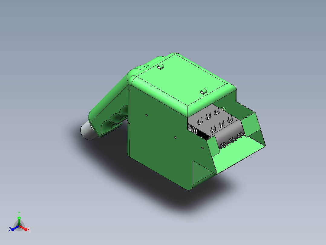手持式棉花采摘机收获机（sw14可编辑+cad+说明书）正等轴测图