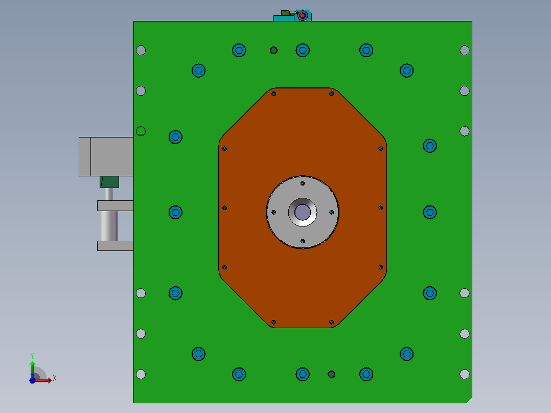热流道模具3D模型前视图