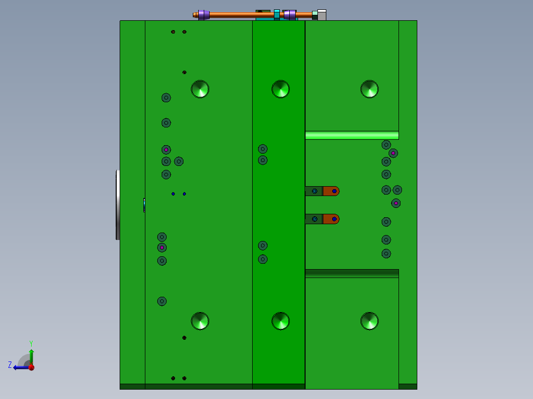 热流道模具3D模型右视图