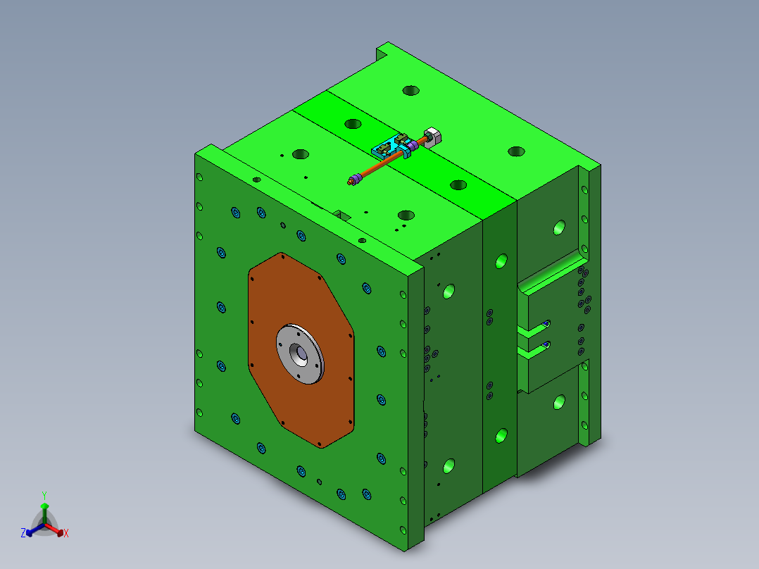 热流道模具3D模型正等轴测图