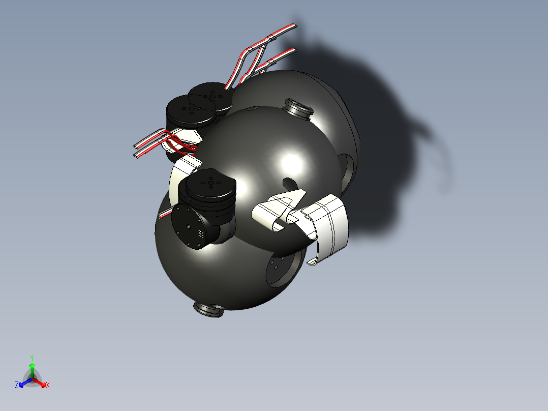封闭式微型万向球摄像机正等轴测图