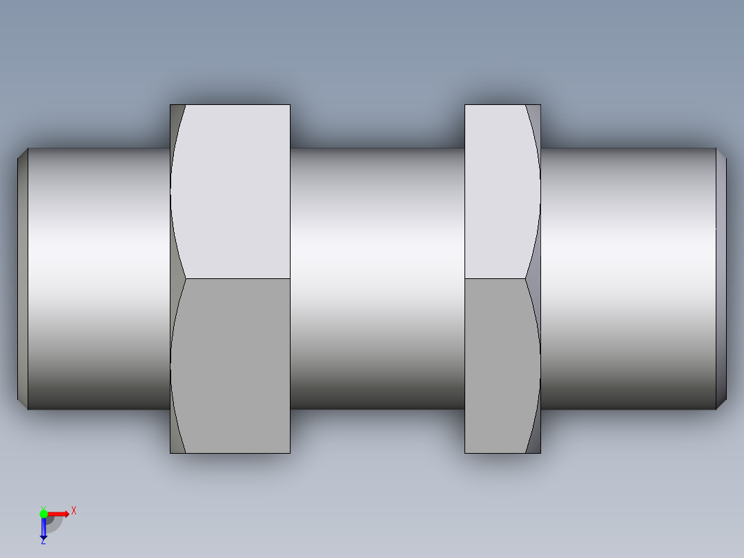 卡套式工业通用硬管接头EO_Bulkhead_union_SV16SOMD71俯视图