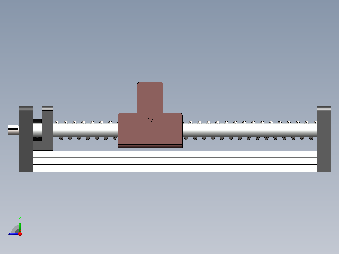 ACTUADOR LINEAL线性执行器3D图纸 Solidworks设计右视图