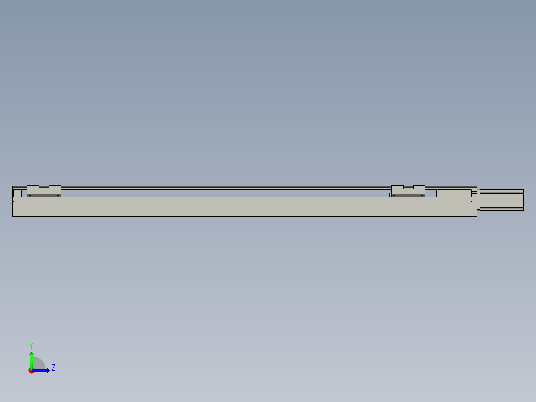 直线模组LHA6-S650-M-100W(16丝杆)设计图纸左视图