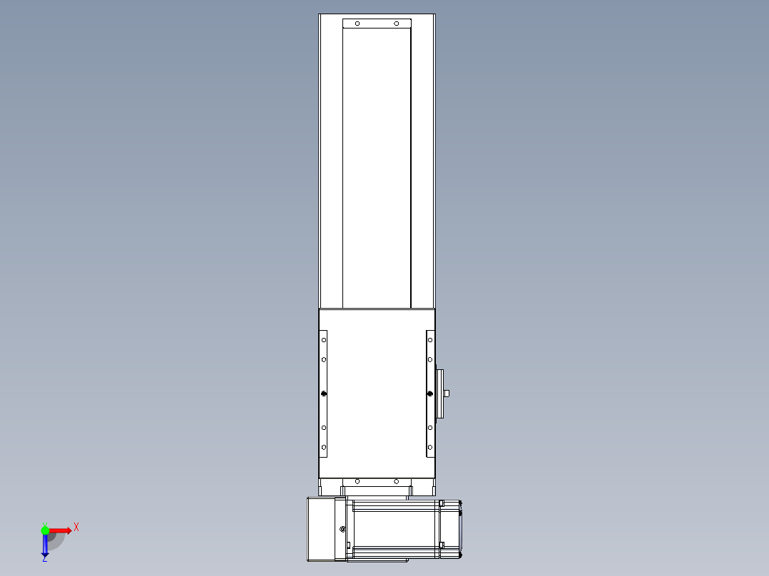 同步带全封闭直线模组TPA-HCB-120D-90-L250-LU-C-P40-N3俯视图