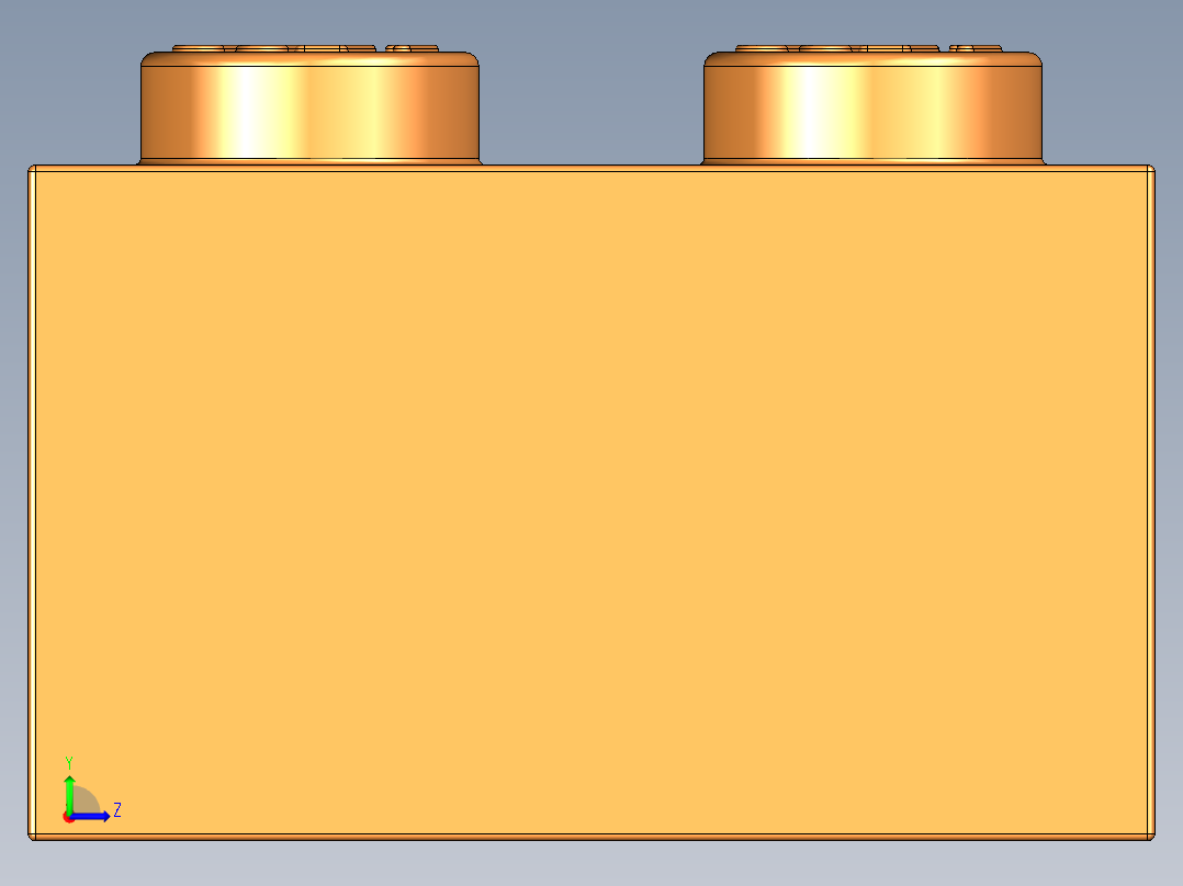 乐高套装 4421基本积木-4153827 - 3001 Bright Orange Brick 2 x 4.STEP左视图