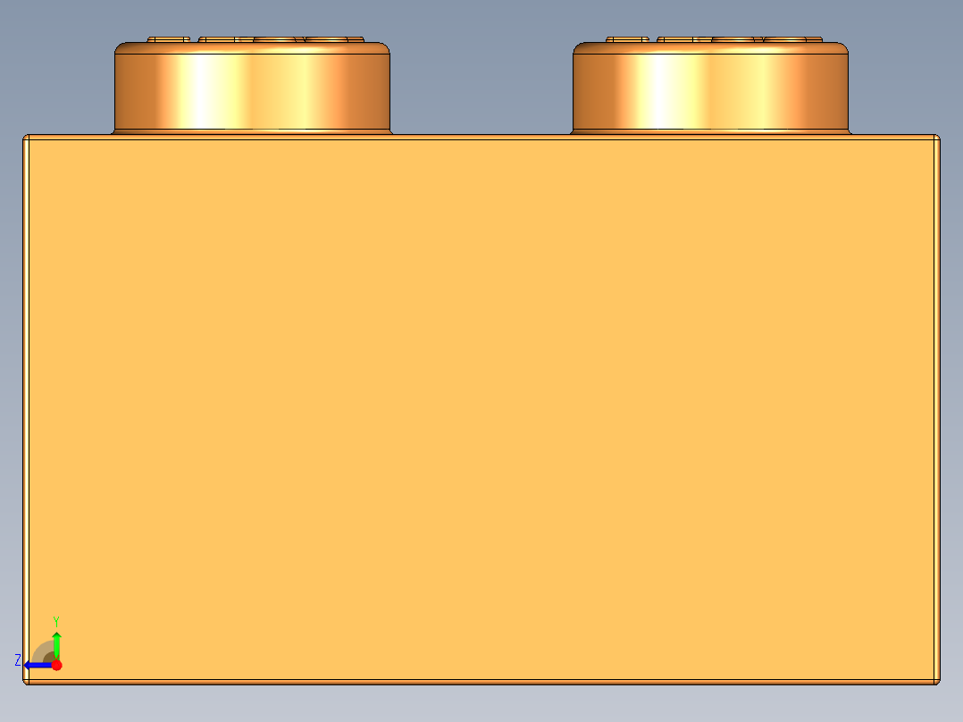 乐高套装 4421基本积木-4153827 - 3001 Bright Orange Brick 2 x 4.STEP右视图
