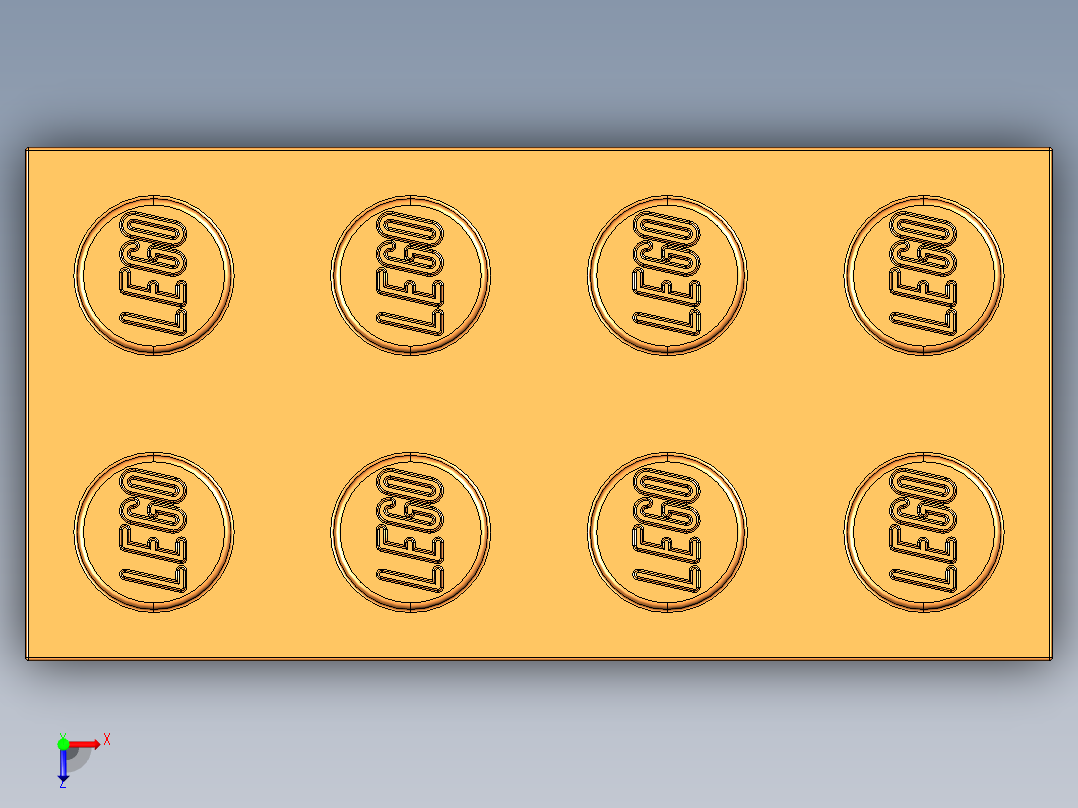 乐高套装 4421基本积木-4153827 - 3001 Bright Orange Brick 2 x 4.STEP俯视图