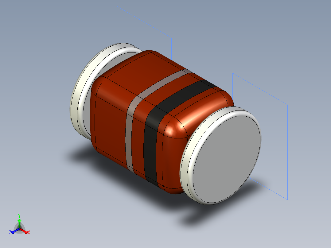 分立半导体元件封装-microMELF-RED正等轴测图