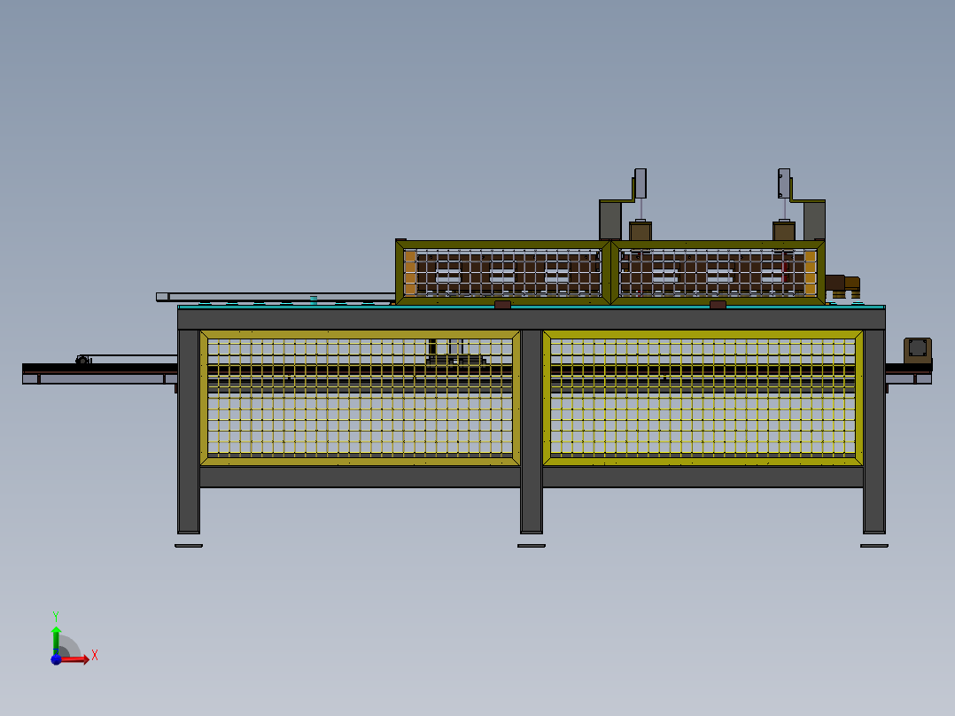 门板加强筋自动居中定位输送机sw19前视图