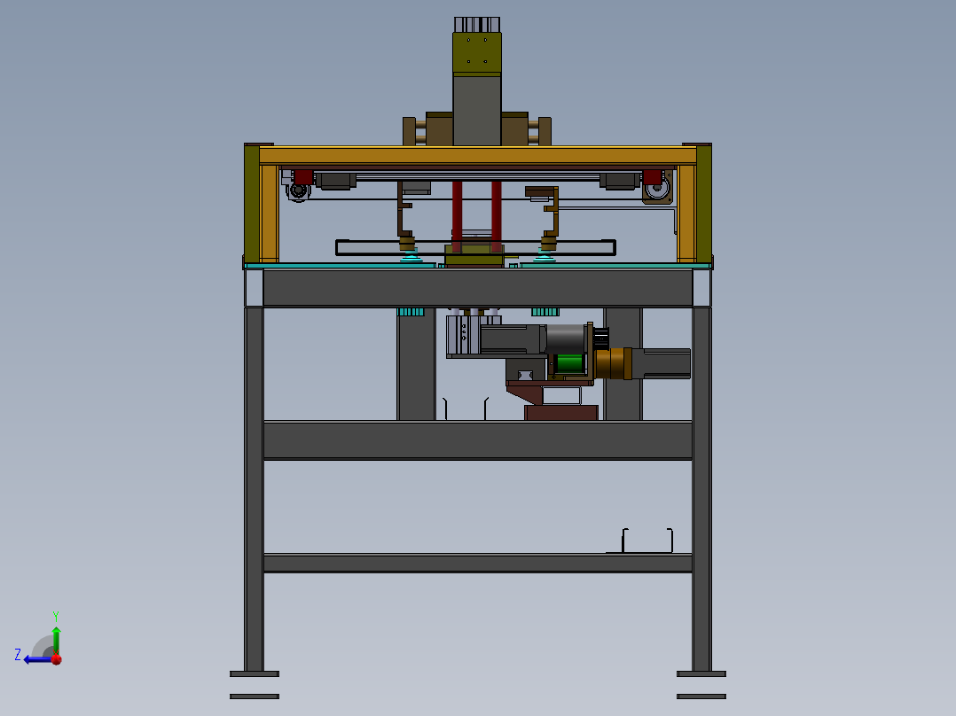 门板加强筋自动居中定位输送机sw19右视图
