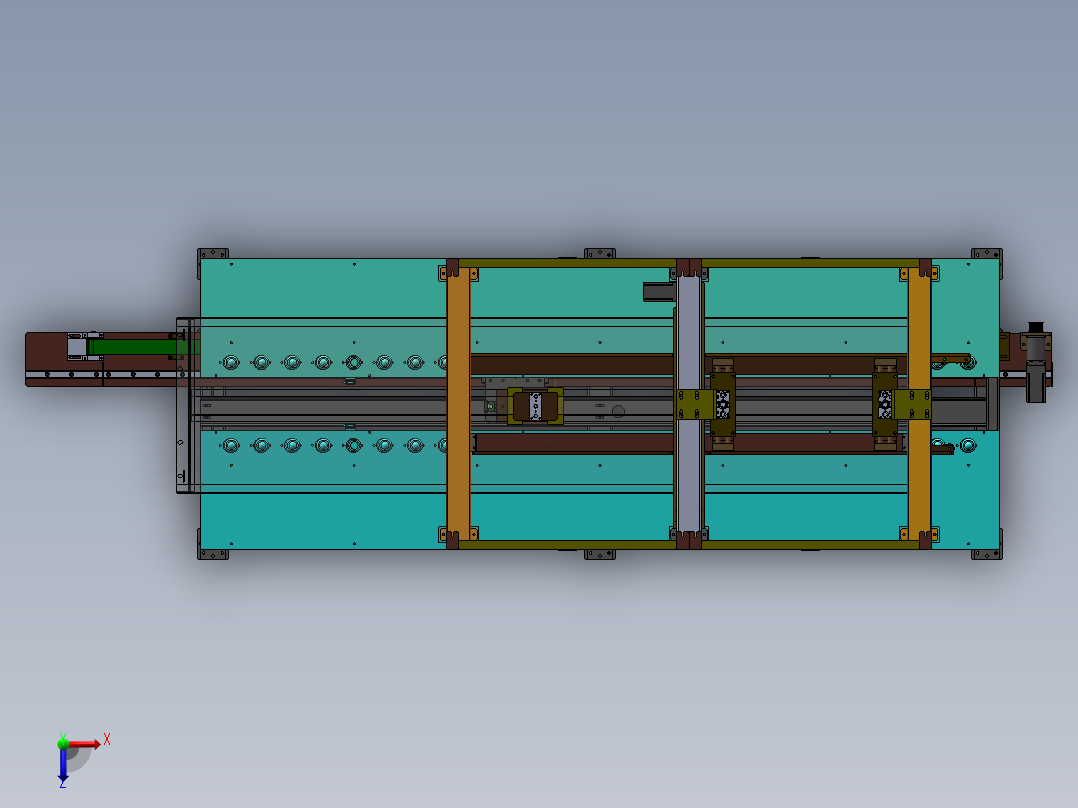 门板加强筋自动居中定位输送机sw19俯视图