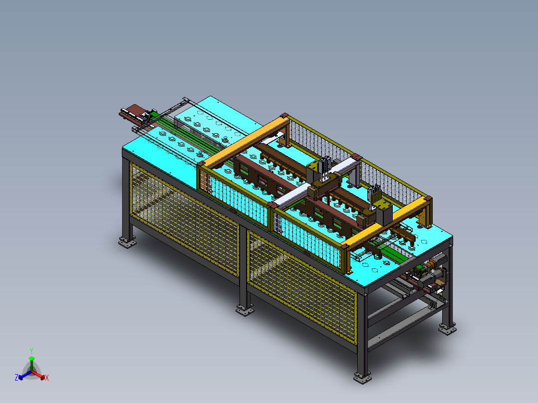 门板加强筋自动居中定位输送机sw19正等轴测图
