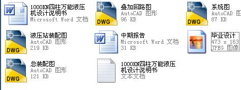 YA32-1000KN四柱万能液压机设计 含CAD图纸说明文档参考