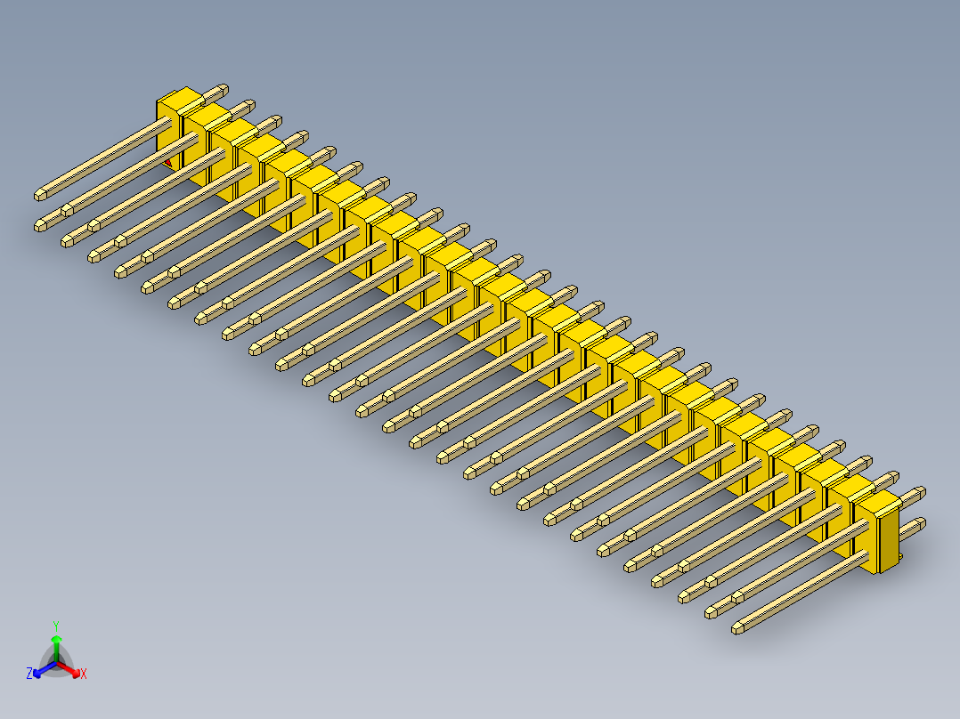 彩色公头100mil（2.54mm）系列-DS1021_yellow_2x27p_100mil_Type5_rev1.0