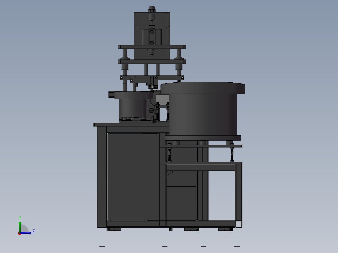 非标自动化覆膜码垛机3D模型左视图