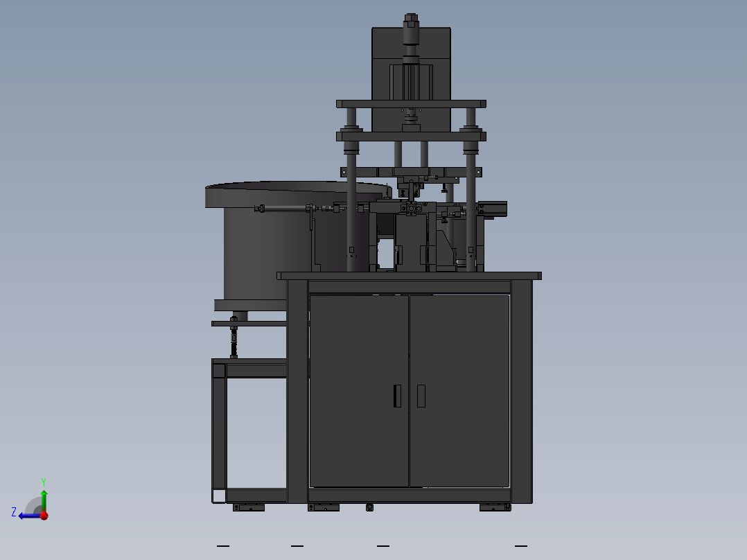 非标自动化覆膜码垛机3D模型右视图
