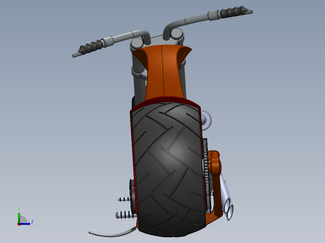 美式直升机摩托车左视图