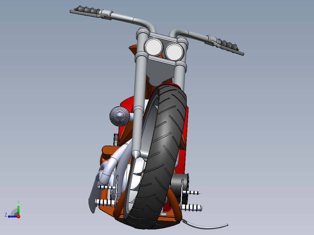 美式直升机摩托车右视图