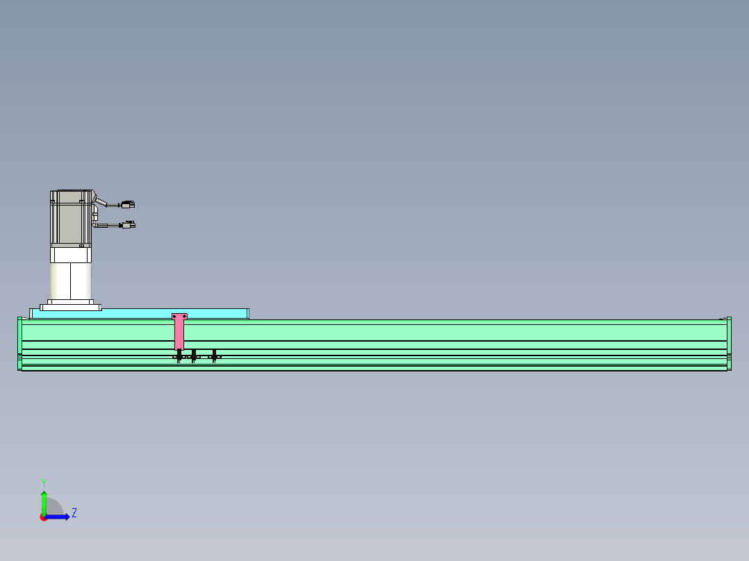 东锦齿条传动DH270G-L167-S900-BU-减速机+750W左视图