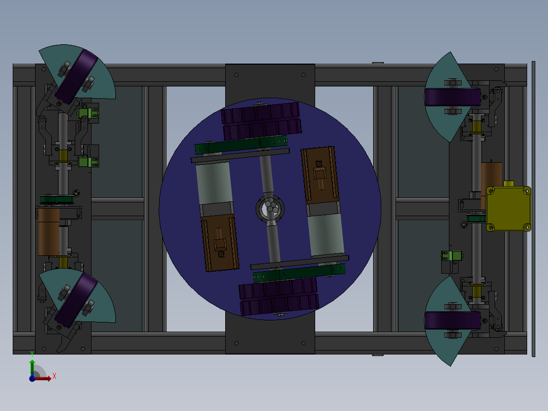 底盘结构详细的AGV小车CAD+100+34.3.28+003前视图