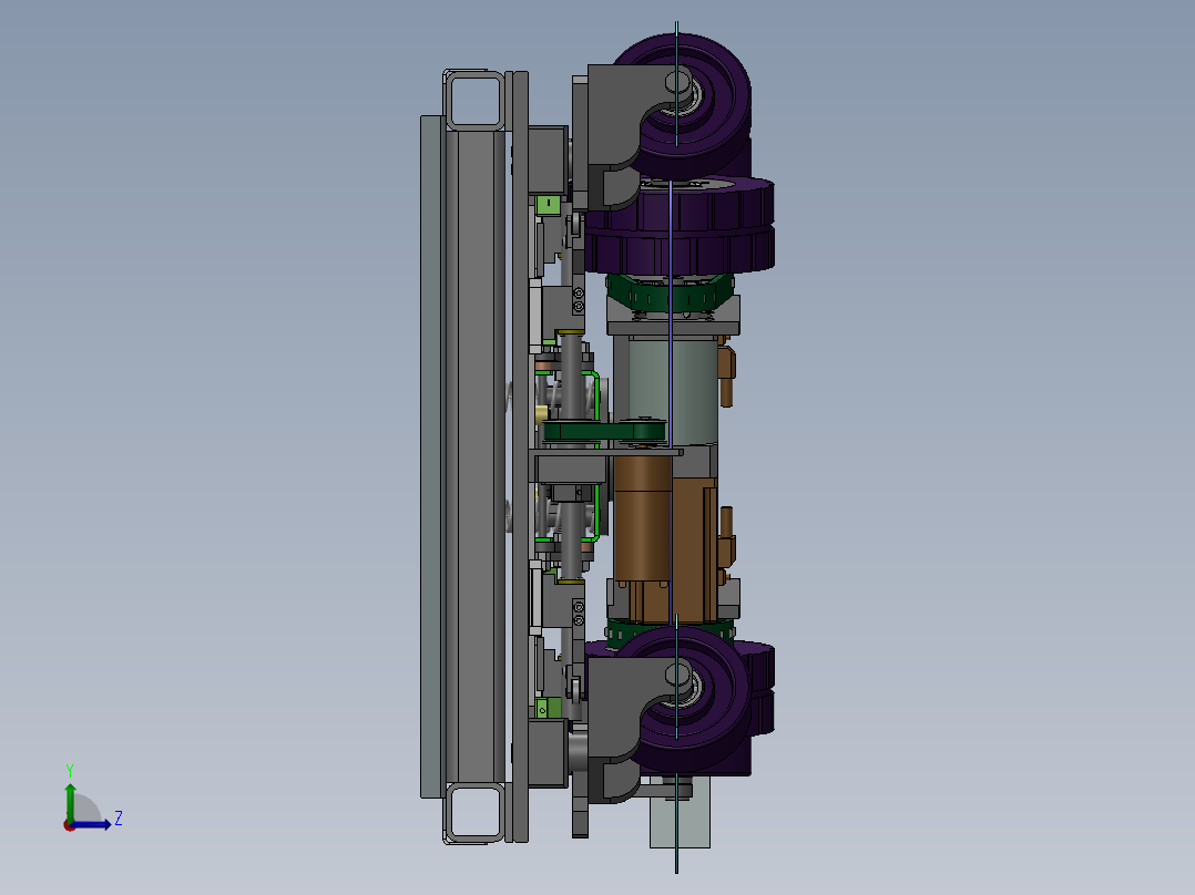 底盘结构详细的AGV小车CAD+100+34.3.28+003左视图