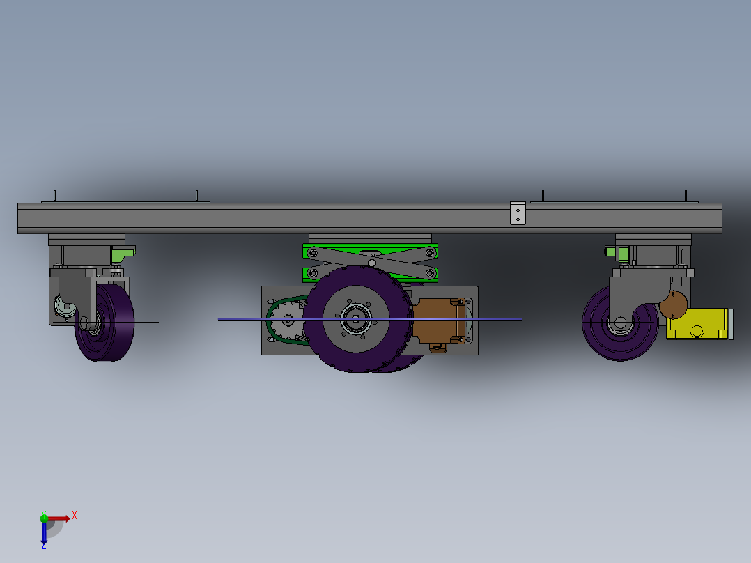 底盘结构详细的AGV小车CAD+100+34.3.28+003俯视图