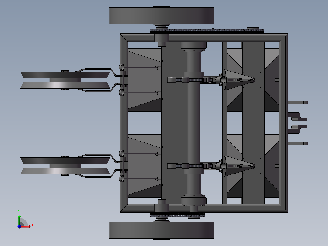 马铃薯播种机三维前视图