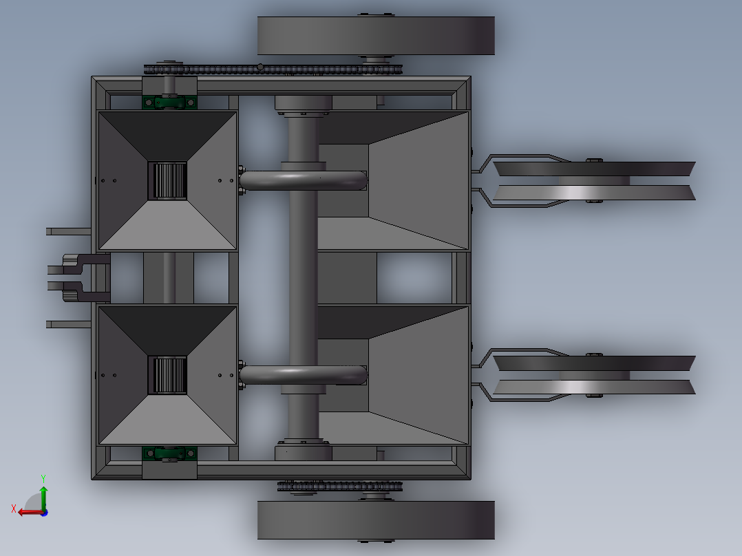 马铃薯播种机三维后视图