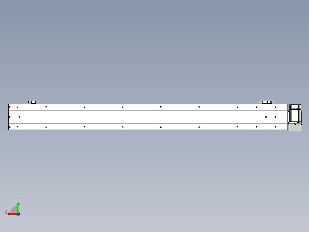 同步带滑台-半封闭B13H-L45-S1200-LD-P40-D3后视图