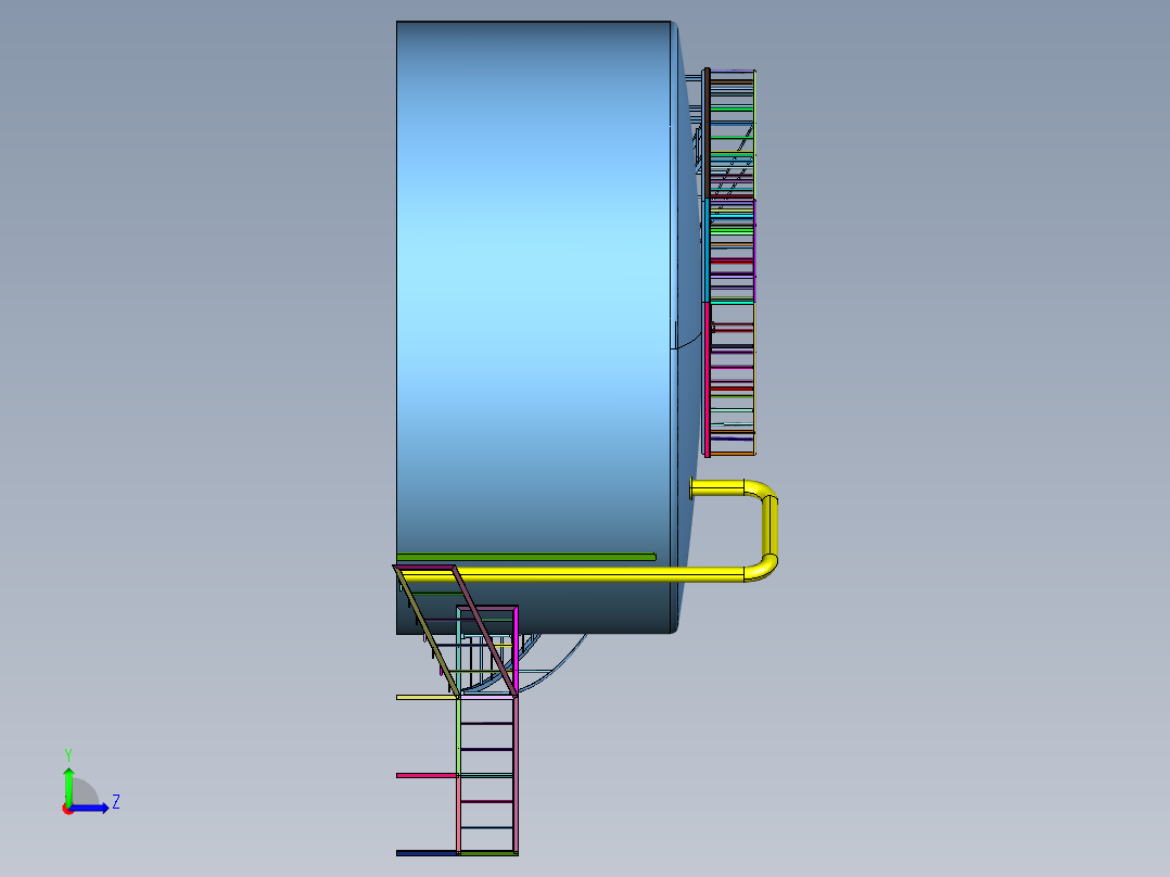 大型石化公司储油罐左视图