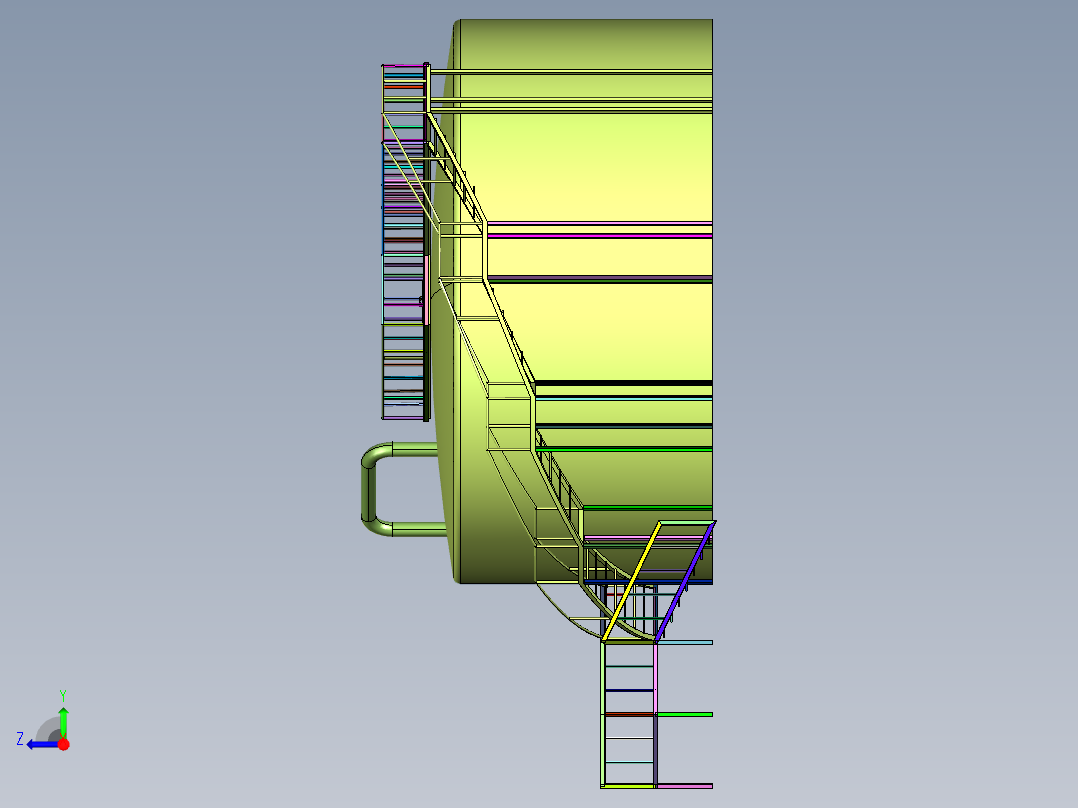 大型石化公司储油罐右视图