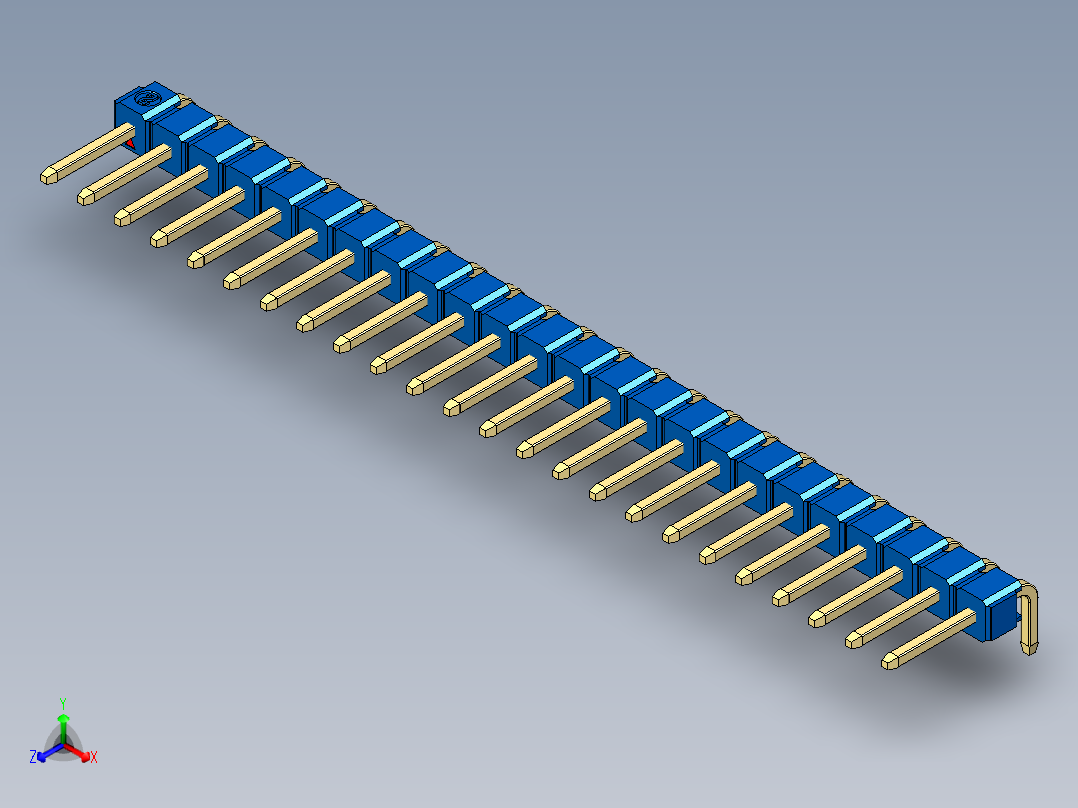彩色公排针 100mil 2.54mm 系列-DS1022_blue_1x24p_100mil_TypeD_rev1.0