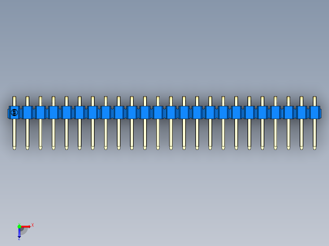彩色公排针 100mil 2.54mm 系列-DS1022_blue_1x24p_100mil_TypeD_rev1.0俯视图