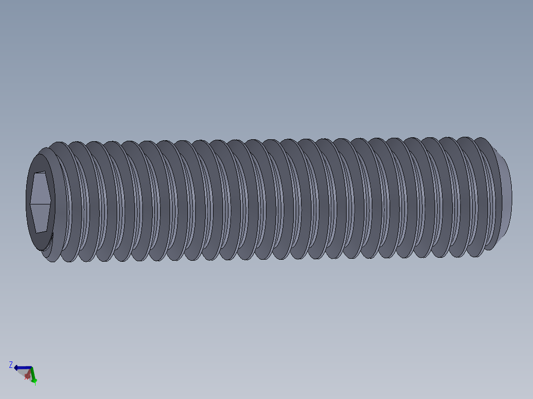 UNC 平头紧定螺钉-UNC SET SCREW 0.500 x2.000.SLDPRT