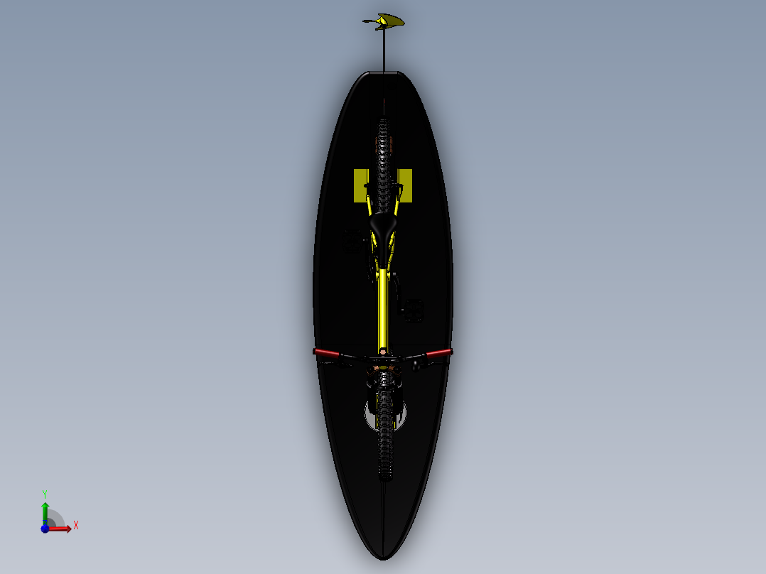 22---水上自行车滑行车step三维图纸模型设计图纸前视图