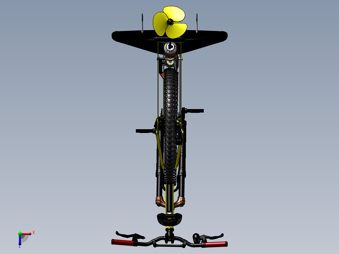 22---水上自行车滑行车step三维图纸模型设计图纸俯视图