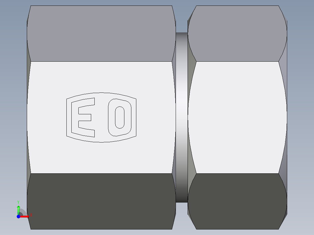 卡套式工业通用硬管接头EO_Swivel_connector_GAI28ZLR71前视图