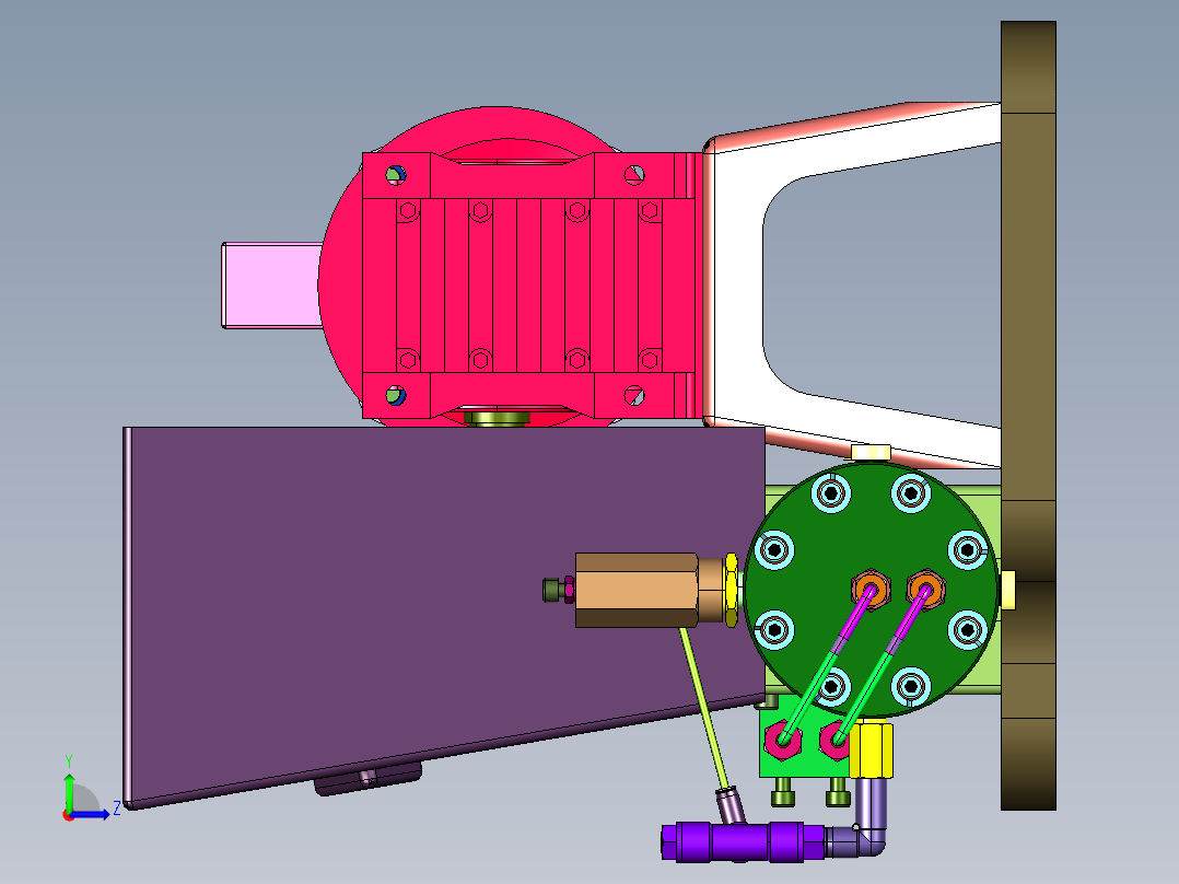 高纯和危险气体的压缩机左视图